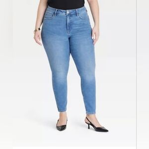 Ava & Viv Women's Size 24 Blue Jeans Stretch Denim Skinny Jeans High Rise